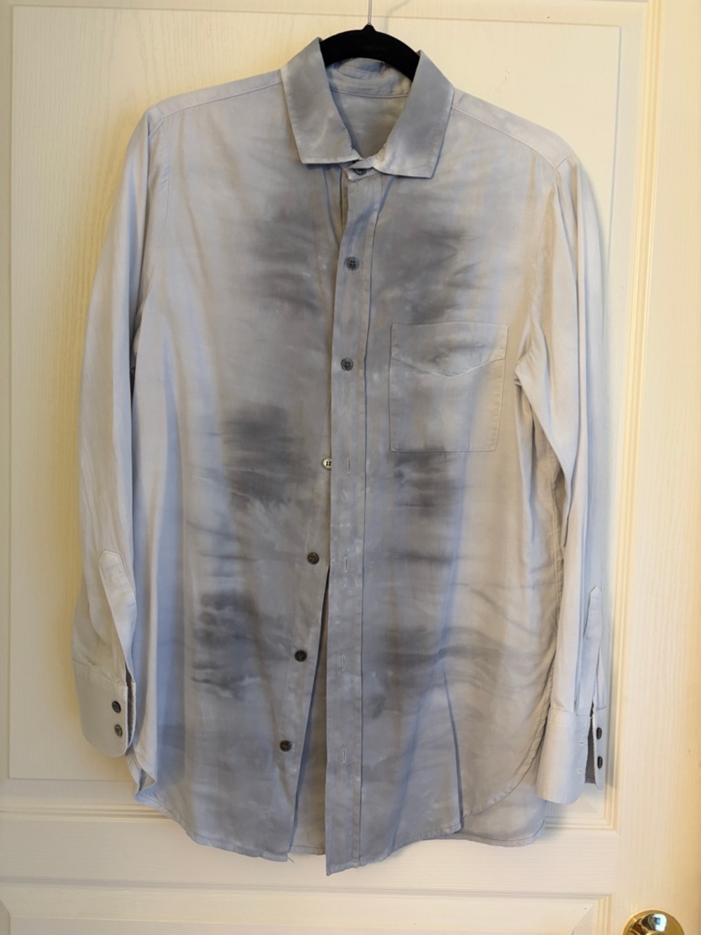 Raquel Allegra gray Button-Down Silk Shirt